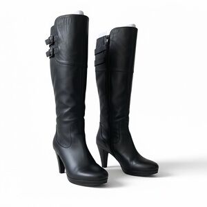 Cole Haan Nike Air Classic Tall Leather Boots with Buckle Detail 9 B NWOT $350